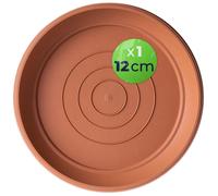 KADAX Soucoupe pour pot de fleurs ronde 12 cm, 1 pièce, soucoupe en plastique pour pot de fleurs pour l'intérieur et l'extérieur, accessoire pour pots de fleurs et pots de plantes (terre cuite)