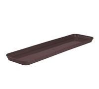 KADAX Soucoupe rectangulaire en plastique pour jardinière Evron - 60 cm - Pour jardinière de balcon - Marron