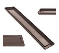 KADAX Sous-plat 50 cm pour jardinière, sous-plat rectangulaire en plastique pour fleurs, sous-pot pour jardinière de balcon, sous-pot pour plantes (Marron)
