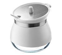 KADAX Sucrier Sucrier avec Cuillère Récipient en Verre Blanc avec Couvercle