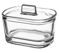 KADAX Sucrier, sucrier en verre, pot à épices avec couvercle ergonomique, récipient en verre transparent pour le sucre, pot à épices avec base renforcée, avec anse (ovale)