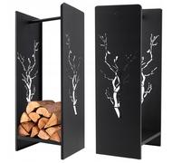 KADAX Support à bûches, tapis métallique, 90 cm