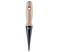 KADAX Support de plantation en métal avec poignée confortable en bois - Plante à bulbes - Pelle à plantes - Longueur : 24 cm - Noir