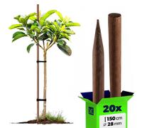 KADAX Support pour plantes grimpantes en bois "Tarup", piquets imprégnés, tige pour plantes grimpantes, 150 cm, 20 pièces