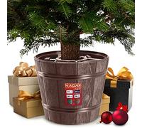 KADAX Support pour sapin de Noël, en plastique, disponible en deux versions de couleur, support en plastique pour un sapin de Noël, hauteur de l'arbre jusqu'à 240 cm/marron