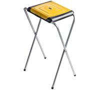 KADAX - Support pour tri des ordures - Support de sac poubelle robuste avec couvercle en plastique - Porte-sacs poubelles (simple, jaune)