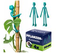 KADAX - Supports pour plantes « Grenouille » 6 x 14 cm, lot de 4, clips décoratifs en plastique, pinces flexibles pour plantes grimpantes, tuteurs pour plantes