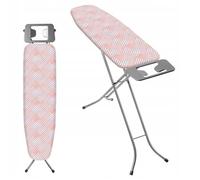 KADAX Table à Repasser 110 x 30 cm, Planche à Repasser Pliable avec Housse en Coton, Support pour Fer, Hauteur Réglable (Pêche)