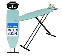 KADAX Table à Repasser 120 x 38 cm, Planche à Repasser Pliable avec Housse en Coton, Support pour Fer, Pieds Antidérapants et Hauteur Réglable (Menthe)