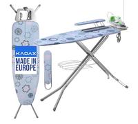 KADAX Planche à repasser avec rallonge intégrée, Table de repassage pliable avec support de câble (Bleu)