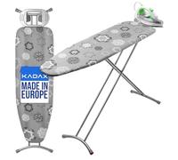 KADAX Table à Repasser Pliable 120 x 38 cm, Planche à Repasser Ergonomique avec Housse en Coton et Pieds Ajustables pour Un Repassage Efficace (Gris)