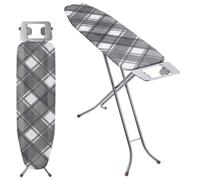 KADAX Table à Repasser pour Centrale Vapeur, Planche Pliable avec Housse en Coton (114 x 34 cm, Gris)