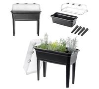 KADAX Table de Culture en Plastique 42L, Jardinière Équipée d'un Couvercle et de Ouvertures d'Aération, Mini Serre sur Pieds pour Cultiver Vos Plantes (74 cm)