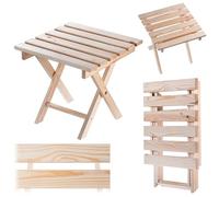 KADAX Table pliante en bois, petite table de jardin, table d'appoint pliable pour balcon et jardin, petite table basse, table de balcon pliable