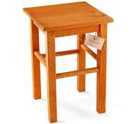 KADAX Tabouret en Bois de Pin Naturel, Élégante Chaise pour Ajouter Une Touche de Charme Rustique à Votre Décoration Intérieure (Orange)