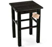KADAX Tabouret en Bois de Pin Naturel, Élégante Chaise pour Ajouter Une Touche de Charme Rustique à Votre Décoration Intérieure (Noir)