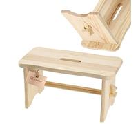 KADAX Tabouret en Bois pour Enfants, Petite Chaise pour Ajouter Une Touche de Charme Rustique à Votre Décoration Intérieure (Rectangulaire)
