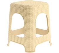 KADAX Tabouret en Plastique à l'Élégant Effet Rotin, Marchepied doté de Pieds Antidérapants pour Une Utilisation Intérieure et Extérieure (Beige)