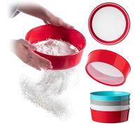 KADAX Tamis à farine de 22 cm pour tamiser finement la farine, le sucre en poudre et autres ingrédients de cuisson, tamis de cuisine à mailles fines, tamis à sucre en poudre (plastique)