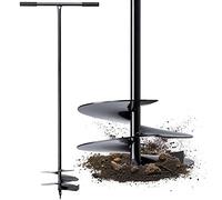 KADAX Tarière Manuelle avec Poignée en Métal, Outil de Jardinage à Main pour Creuser des Trous, Planter des Arbres et Installer des Clôtures (250 mm)