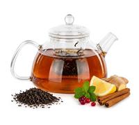 KADAX Théière 1,1 l avec infuseur à thé, en verre, résistante à la chaleur, avec infuseur amovible, théière pour différents types de thé
