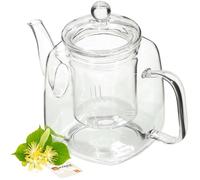 KADAX Théière en Verre Résistant avec Infuseur Amovible, 1L, Élégante et Durable
