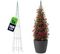 KADAX - Tuteur de Jardin - Colonne Autoportante pour Rosiers et Plantes Grimpantes - Tuteur en Acier - Aide à l'Escalade - Pyramide Résistante aux Intempéries Vert (Hauteur : 150 cm)