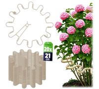 KADAX - Tuteurs ronds pour plantes vivaces, Ø 21 cm, lot de 20, tuteurs en plastique, tuteurs pour plantes, tuteurs pour hortensias et pivoines, tuteurs pour hortensias, anneaux de tuteurage (beige, 2