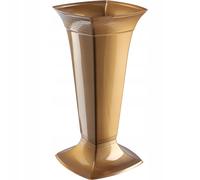KADAX Vase Funéraire avec Socle en Plastique pour Cimetière - Décoration pour Pierre Tombale, Fleurs sur Pied (Doré/Grand)