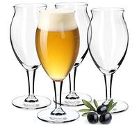 KADAX Verre à Bière à Pied d'une Capacité de 410ml pour Savourer Vos Boissons Rafraîchissantes avec Style et Raffinement, Idéal pour un Cadeau (Lot de 4)