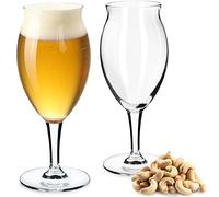 KADAX Verre à Bière à Pied d'une Capacité de 410ml pour Savourer Vos Boissons Rafraîchissantes avec Style et Raffinement, Idéal pour un Cadeau (Lot de 2)