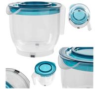 KADAX Verre doseur, volume de remplissage : 2 litres, verre doseur en plastique, gobelet mélangeur avec couvercle, échelle de mesure, millilitres, grammes, poignée arrondie, bec verseur, protection