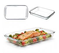 KADAX Verre résistant à la chaleur rectangulaire 3 l transparent pour four passe au lave-vaisselle pour lasagnes, casseroles et gâteaux