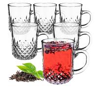 KADAX Verres à Anses, Tasses Transparentes Idéales pour Boissons Chaudes et Froides comme le Café, le Thé, l'Eau, les Infusions et les Jus (230 ml, Lot de 6)