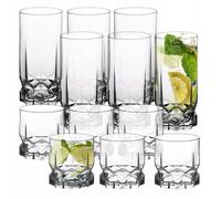 KADAX Verres à Boire pour Toutes les Occasions, Verres Transparents pour Jus, Cocktails (325 ml, Lot de 12 : 6 x Haut + 6 x Bas)
