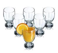 KADAX Verres à Eau à Pied, Verres Élégants et Raffinés pour Savourer Limonade, Jus, Thé Glacé et Eau Infusée aux Fruits (250 ml, Lot de 6)