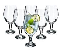 KADAX Verres à Gin et Tonic, Set de 6, Verres à Cocktail, Bière et Eau, Verre en Verre Transparent, 570 ml, Tulipe, Réutilisable, Mariage, Cocktail, Lisse, Transparente, Référence 5903699423400