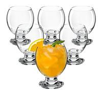 KADAX Verres à jus de 280 ml en verre de qualité supérieure - Verres à boire sur un pied stable - Verres universels pour servir des desserts, du brandy, de l'eau (6 x 280 ml)
