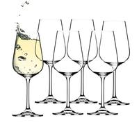 KADAX Verres à Vin Blanc de 360 ml, Ensemble Élégant de Verres à Pied en Cristal Transparent Parfait pour les Mariages et Occasions Spéciales (Lot de 6)