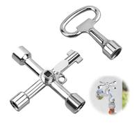 KADFEL Lot de 2 Clés Triangulaires Universelles en Métal - Clé Technique Multi-Fonctions pour Armoire Électrique, Compteur d'Eau et Gaz - Outil de Maintenance pour Ascenseur, Train et Radiateur
