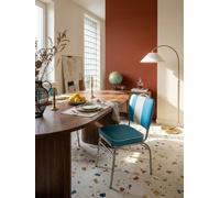 KADIMA DESIGN American Diner Chaise de salle à manger style rétro années 50 avec assise rembourrée avec dossier dossier Bleu et blanc