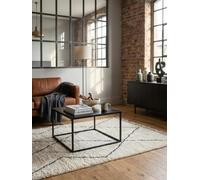 KADIMA DESIGN Table basse 60 x 60 x 40 cm en métal industriel noir | Table basse | Table basse | Table basse en acier | Table d'appoint carrée