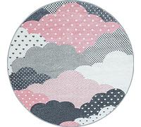 KADIMA DESIGN Tapis à Poils Courts Uni Facile d'entretien Lavable Rose 120x120 cm Salon Couloir Entrée Oeko-TEX | NOLA