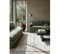 KADIMA DESIGN Tapis en Laine Motif Rayé Léger et Résistant Monochrome 160 x 230 cm Entrée Cuisine | TIREE