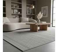 KADIMA DESIGN Tapis Shaggy Motif Géométrique Doux Moelleux Lavable Résistant Gris 160x230 cm Salon Chambre Couloir Antidérapant Oeko-TEX Compatible Chauffage au Sol | VENTOUX