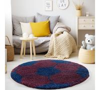 KADIMA DESIGN Tapis Shaggy Uni Doux Moelleux Lavable Bleu Marine 100x100 cm Salon Chambre Oeko-TEX | MATREI