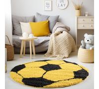 KADIMA DESIGN Tapis Shaggy Uni Doux Moelleux Lavable Jaune 100x100 cm Salon Chambre Oeko-TEX | MATREI