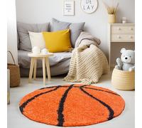 KADIMA DESIGN Tapis Shaggy Uni Doux Moelleux Lavable Orange 100x100 cm Salon Chambre Oeko-TEX | MATREI