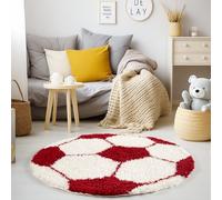 KADIMA DESIGN Tapis Shaggy Uni Doux Moelleux Lavable Rouge 100x100 cm Salon Chambre Oeko-TEX | MATREI