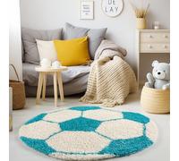 KADIMA DESIGN Tapis Shaggy Uni Doux Moelleux Lavable Turquoise 100x100 cm Salon Chambre Oeko-TEX | MATREI